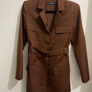 Lioness Brown Blazer Dress